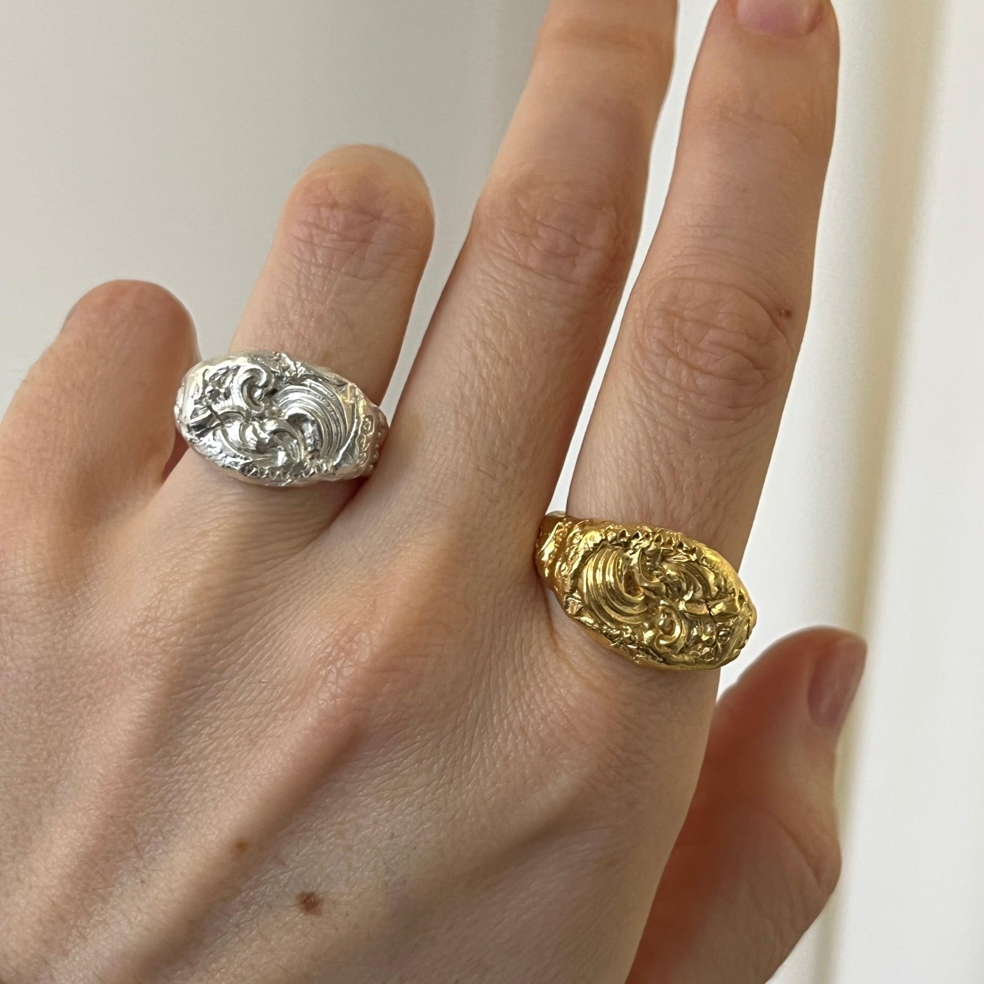 ATLANTIS rings silver and gold intricate 